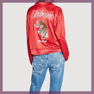 ZARA Red Satin Tokyo Bomber S/S 2016 Collection